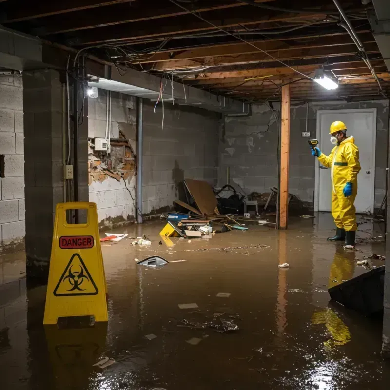 Flooded Basement Electrical Hazard in Hamilton County, IL Property