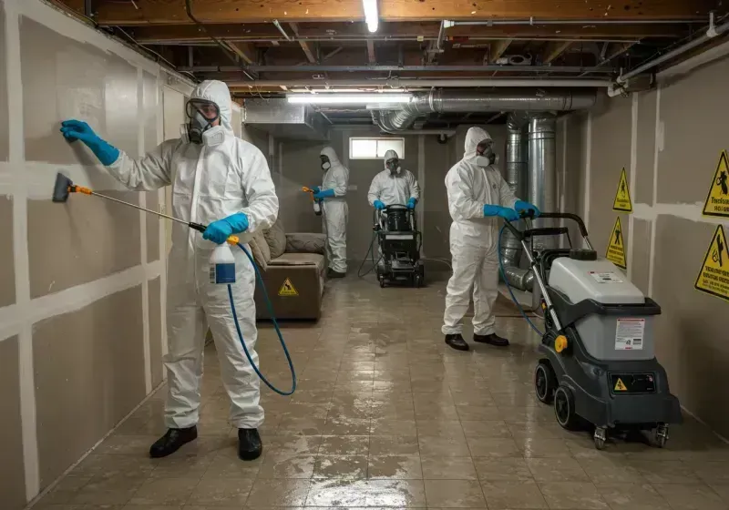 Basement Moisture Removal and Structural Drying process in Hamilton County, IL